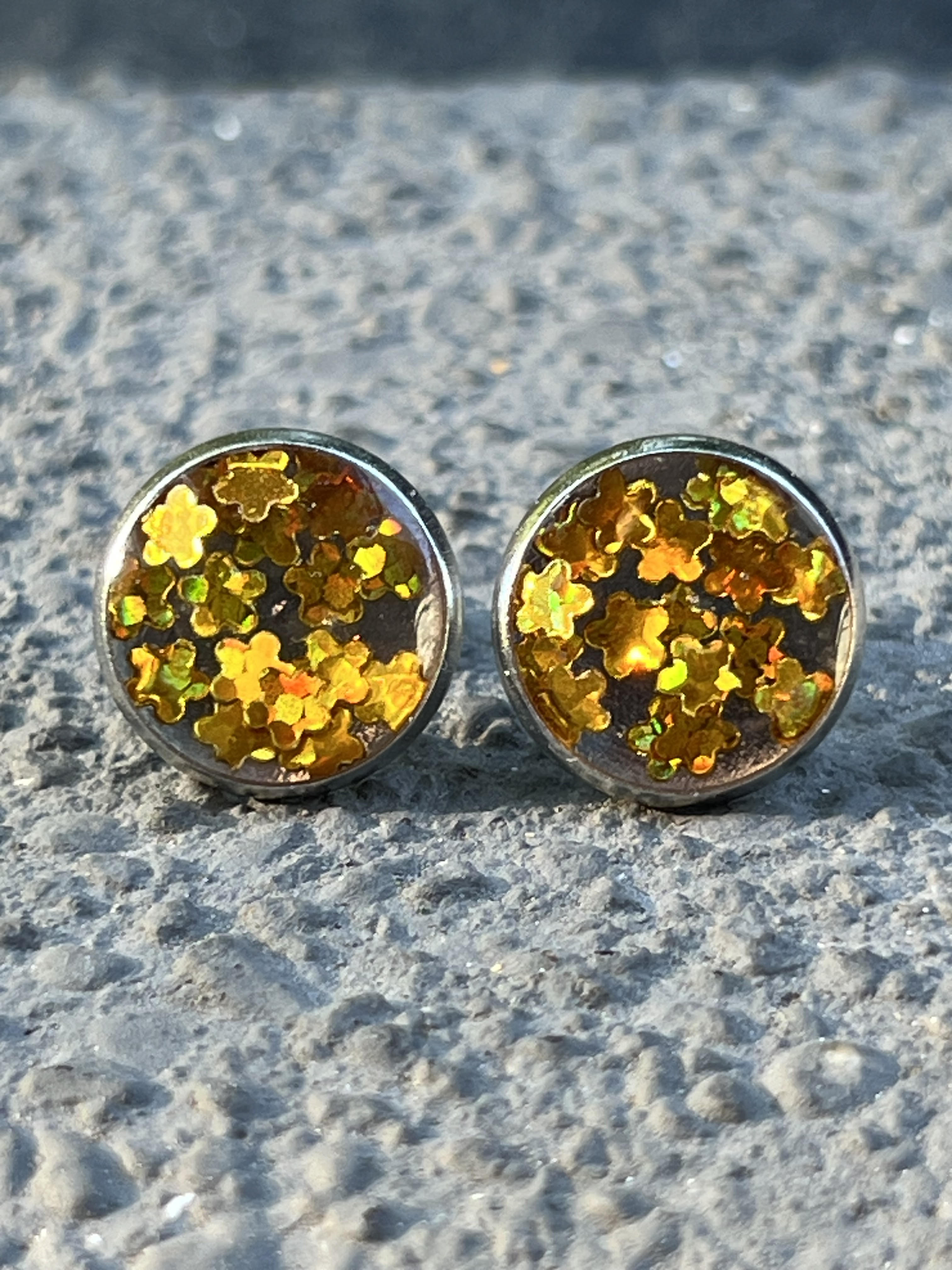 12mm Autumn Leaf Studded Earrings