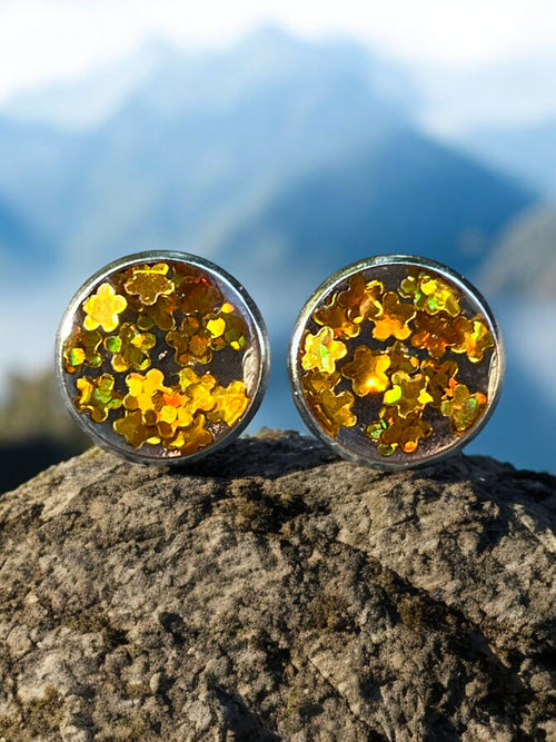 12mm Autumn Leaf Studded Earrings