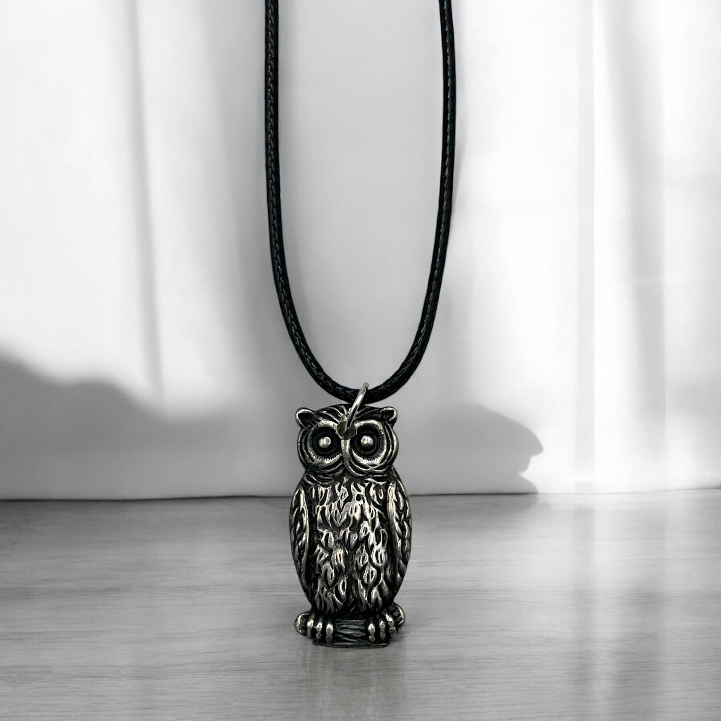 Antique Silver Owl with 18" Adjustable Necklace