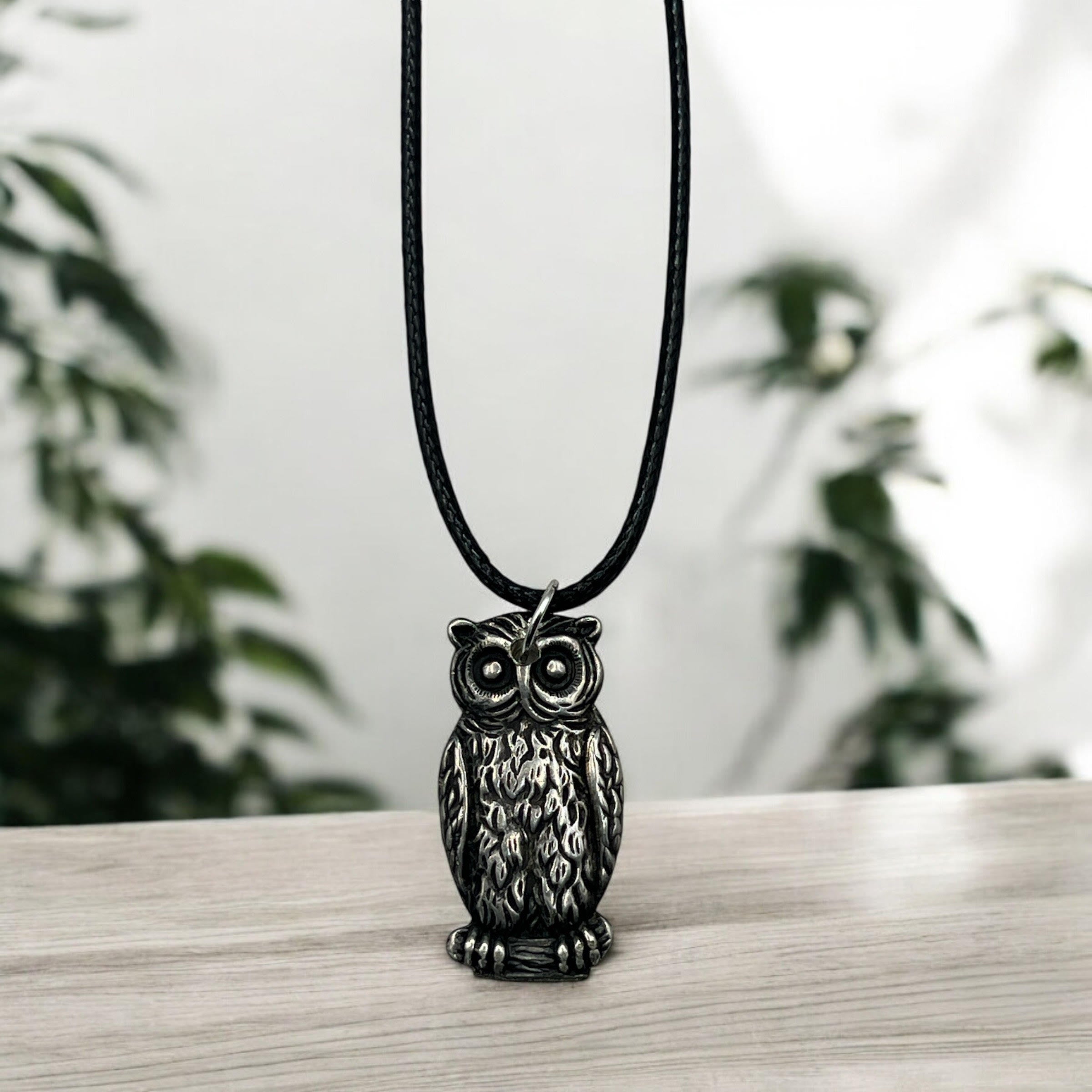 Antique Silver Owl with 18" Adjustable Necklace