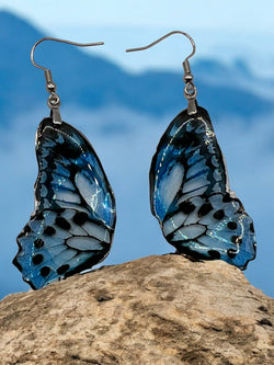 Blue Butterfly Wings Earrings