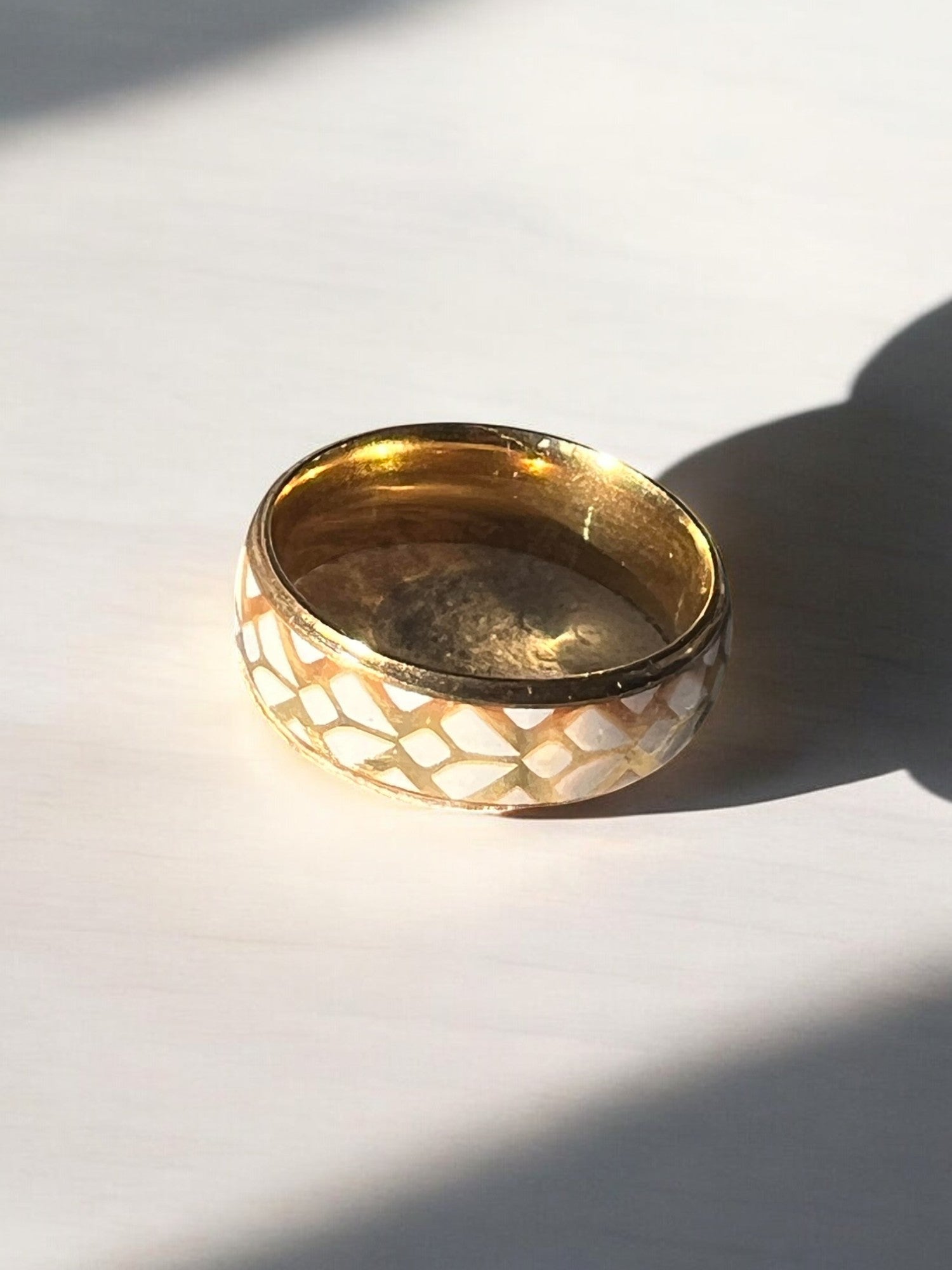 Gold Stainless Steel Ring With Geometric Shape