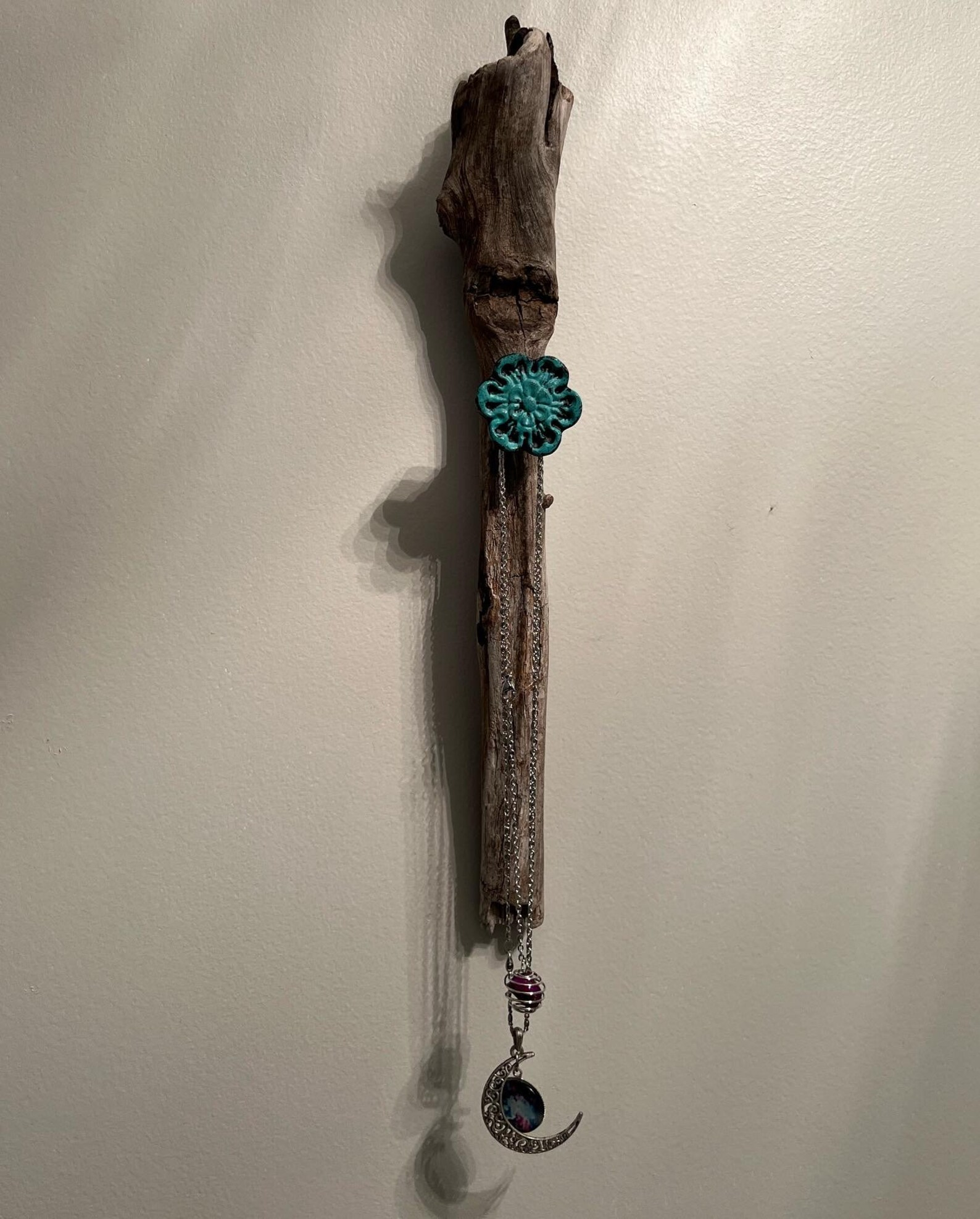 Vertical Driftwood Jewelry/ Key Hanger