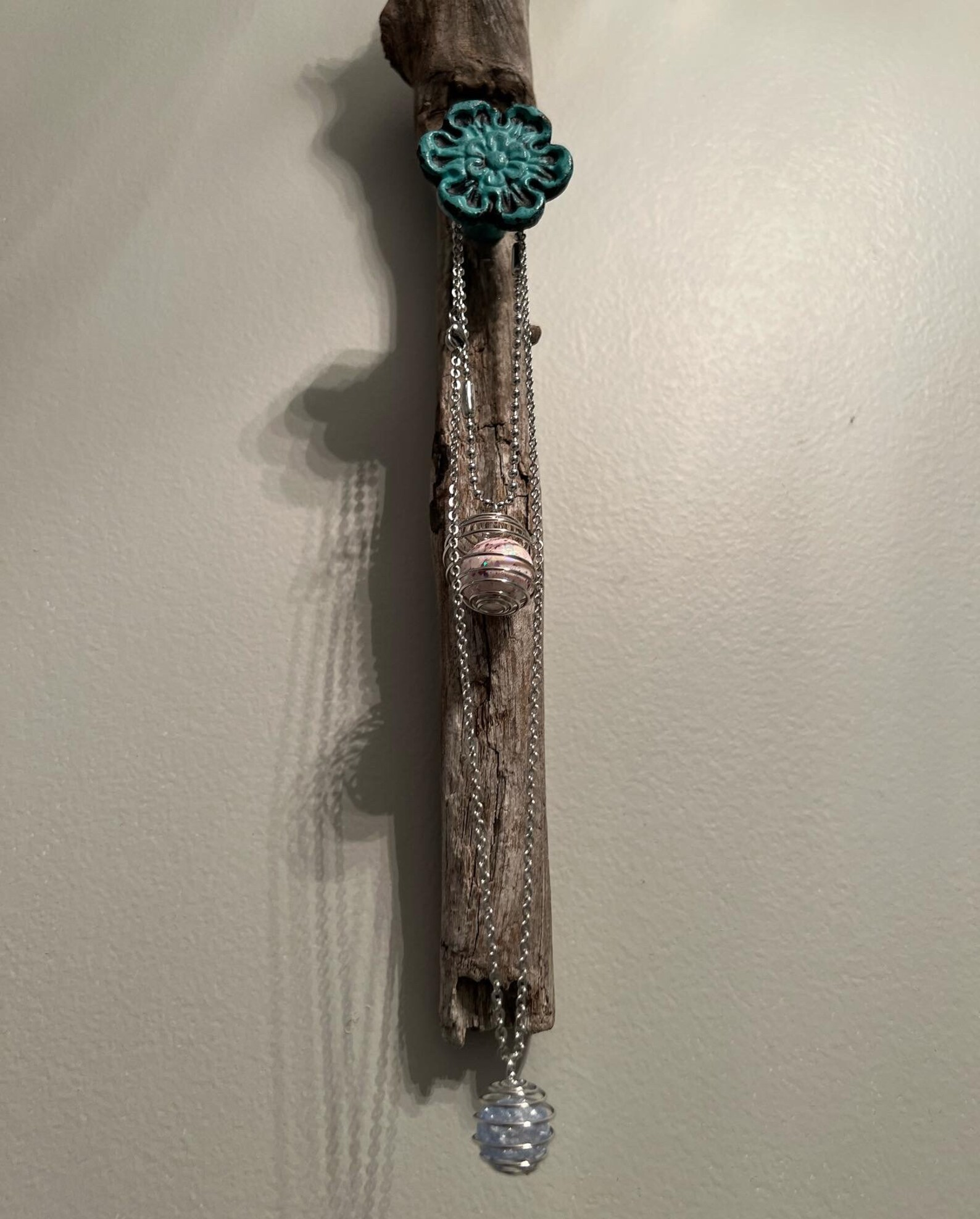 Vertical Driftwood Jewelry/ Key Hanger