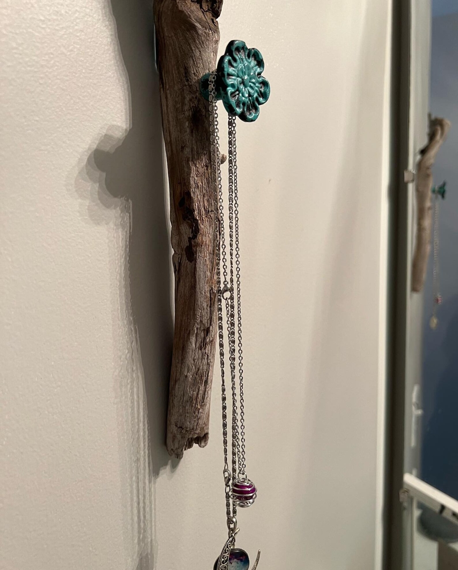 Vertical Driftwood Jewelry/ Key Hanger