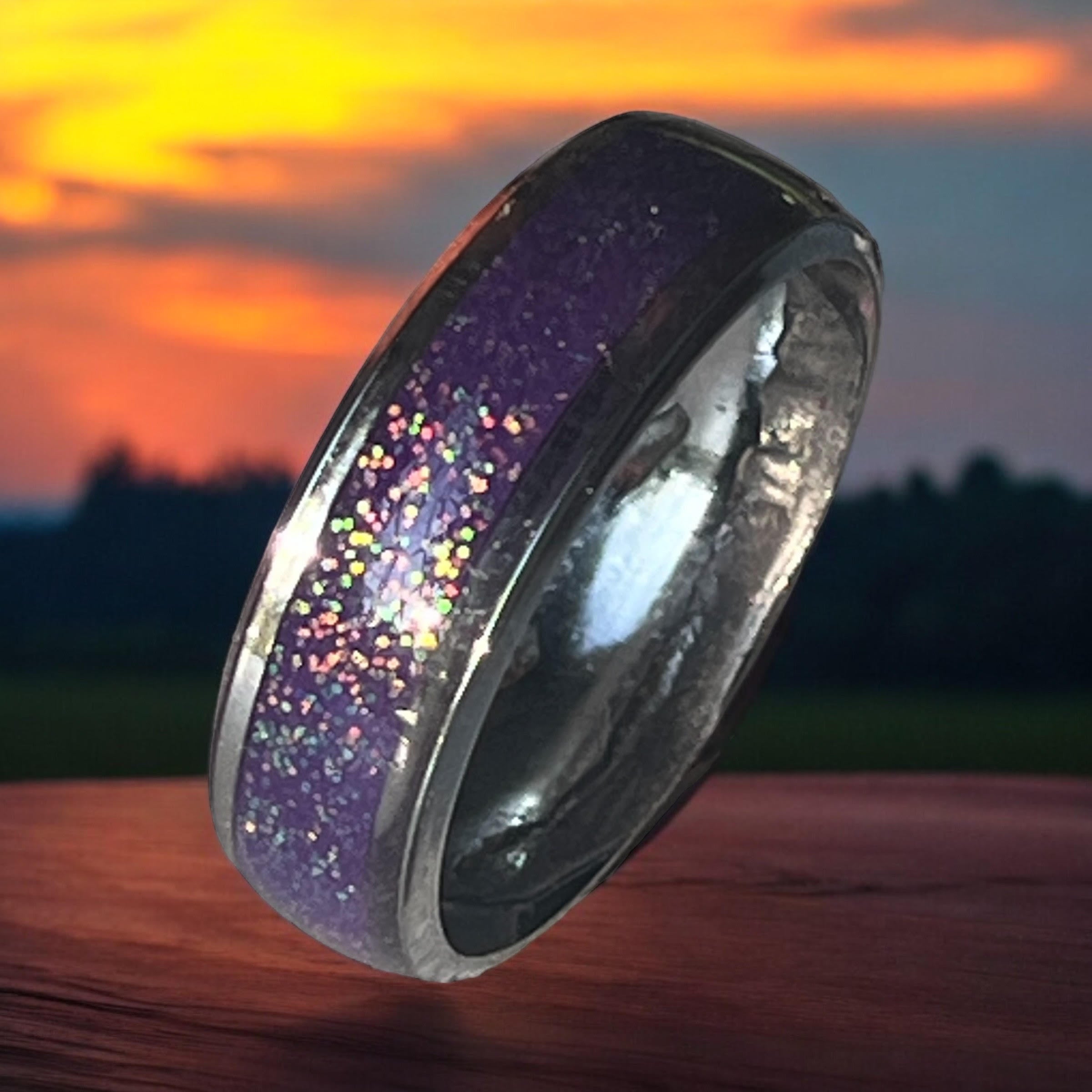 Purple Cotton Candy Stainless Steel Ring