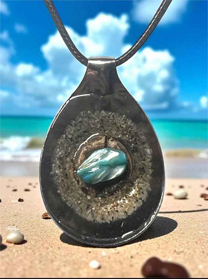 Medicine Stone Spoon Pendant Necklace
