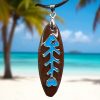 Fish Bone Mini Surf Board Necklace