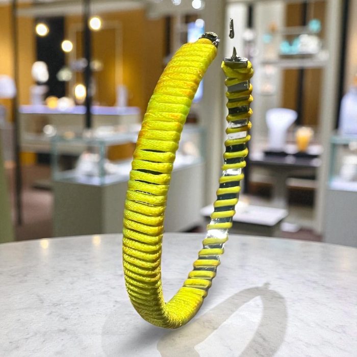 Yellow-Wrapped Hoop Earrings - Image 3