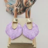 Gold-Tone Lavender Resin Statement Drop Earrings - Women Jewelry
